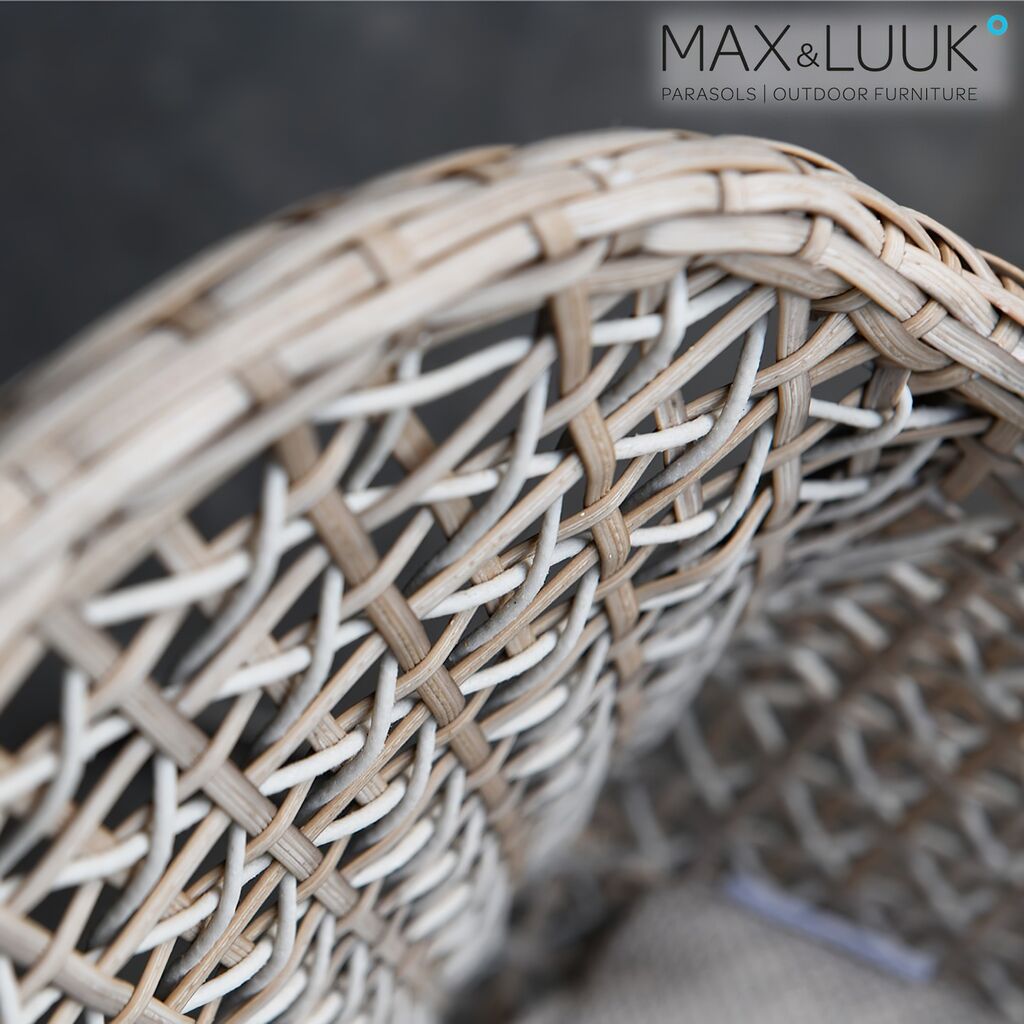  Wetterfester Outdoor Geflechtsessel In Beige Von Max & Luuk - Mary Gartenstuhl