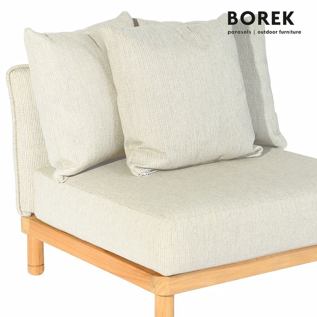  Wetterfestes Mittelmodul Für Die Gartenlounge Aus Teak Mit Kissen - Borek - Softline Mittelmodul