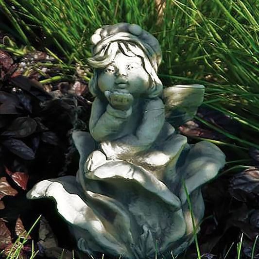  Wichtel Stein Gartenfigur Mit Rosenblüte - Phineus Rosas