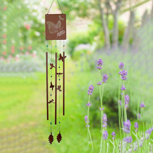  Windspiel In Bronzeoptik Mit Schmetterling & Kolibri - Victorian Butterfly Groß