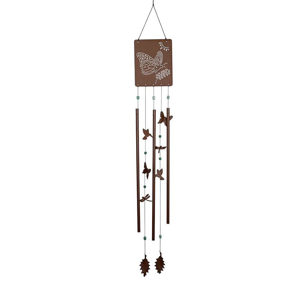  Windspiel In Bronzeoptik Mit Schmetterling & Kolibri - Victorian Butterfly Groß