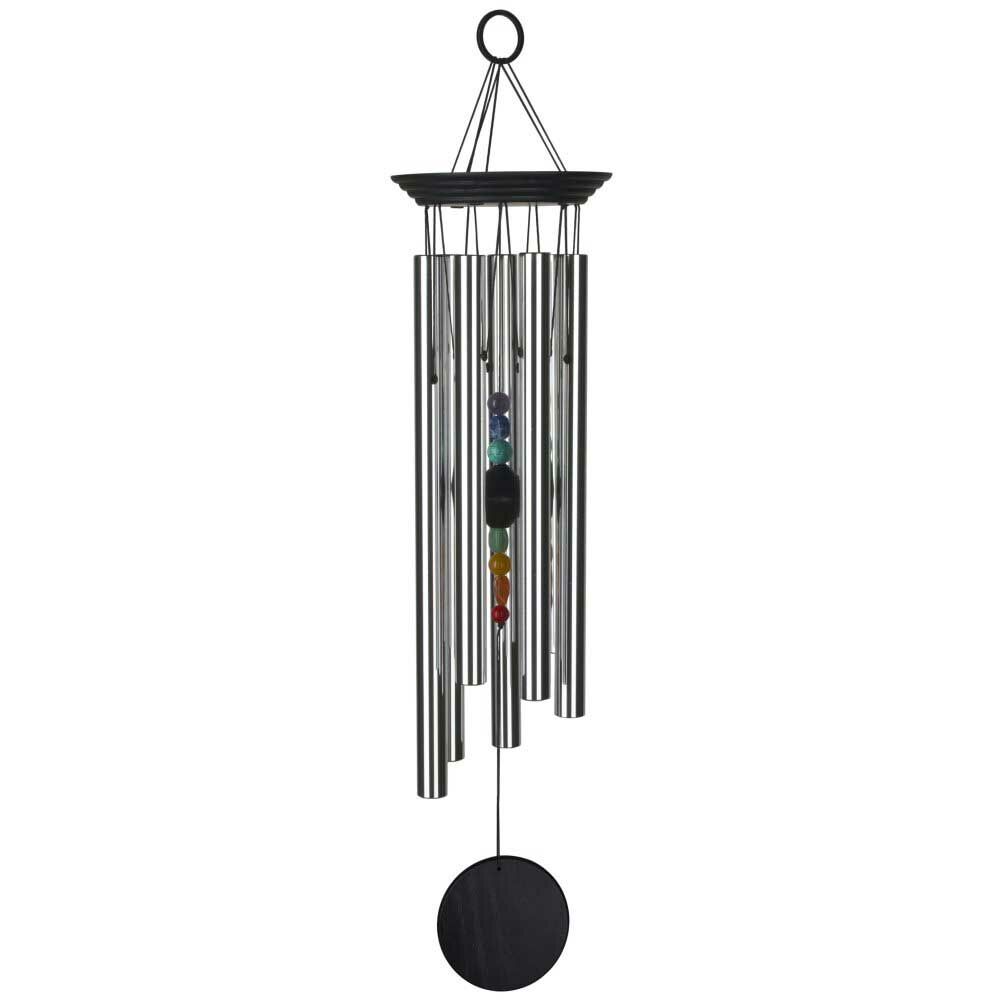  Windspiel Mit Metall Röhren Woodstock Chakra Chime - Seven Stones, Groß