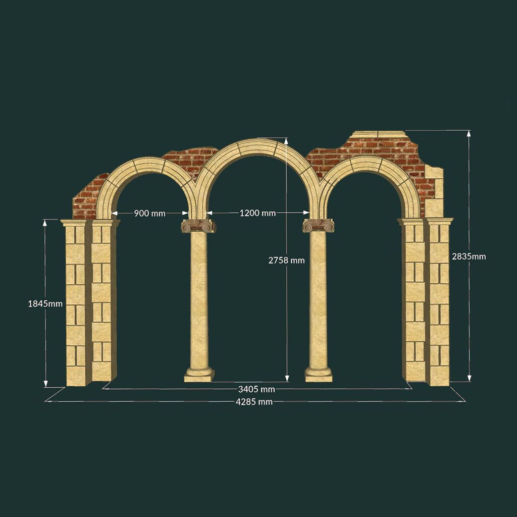  XXL 3-fach Stein Torbogen Mit Ionischen Säulen - Neath Arch