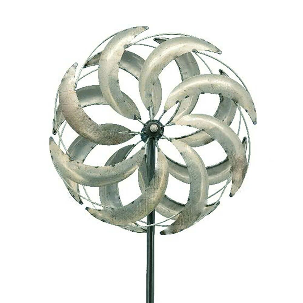  XXL Deko Windrad Aus Metall - Silber - Klassisch - Redonda