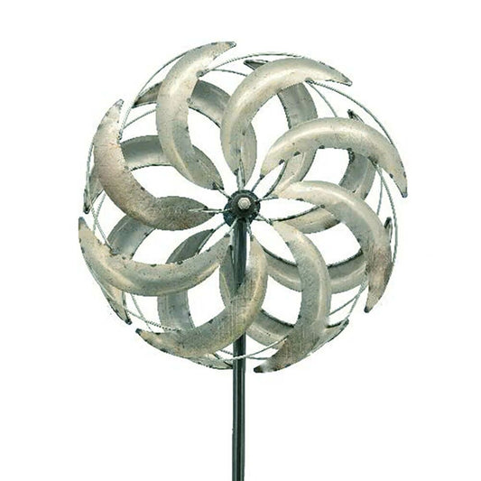  XXL Deko Windrad Aus Metall - Silber - Klassisch - Redonda