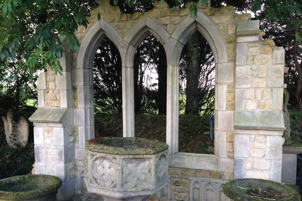  XXL Garten Ruinenmauer Mit Naturstein & Fensterbögen - Aldershot Ruin
