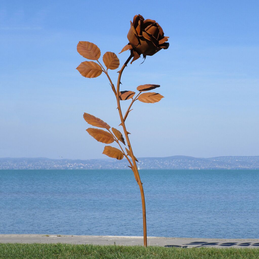  XXL Gartenrose Aus Stahl Mit Details Aus Handarbeit - Rosera