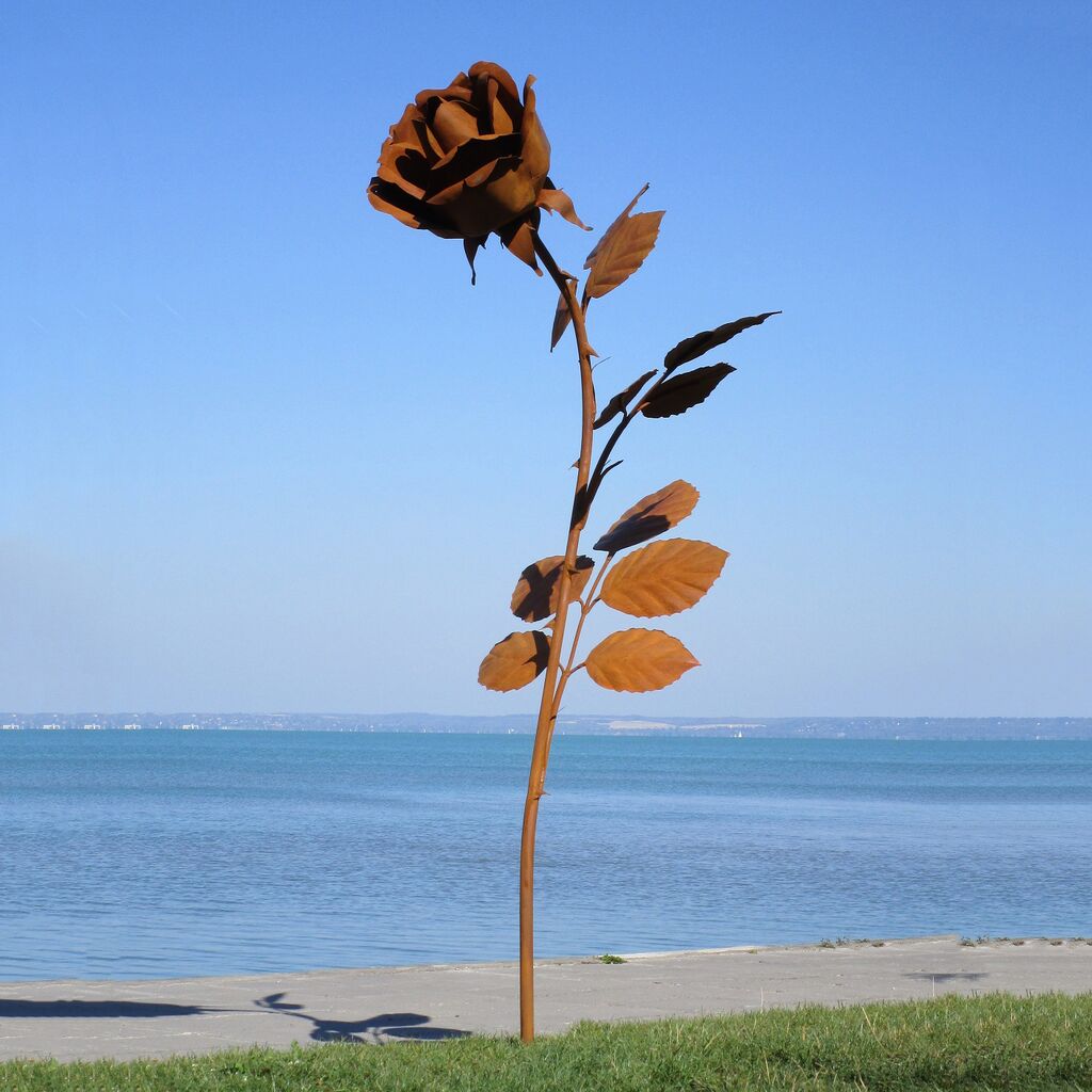  XXL Gartenrose Aus Stahl Mit Details Aus Handarbeit - Rosera