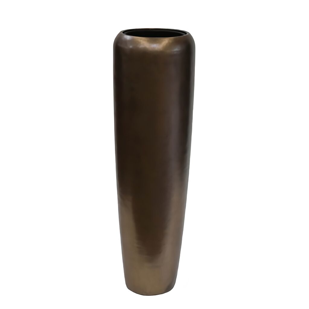  XXL Indoor Vase Mit Einsatz - Polystone - Bronze - Rund - Amanuel