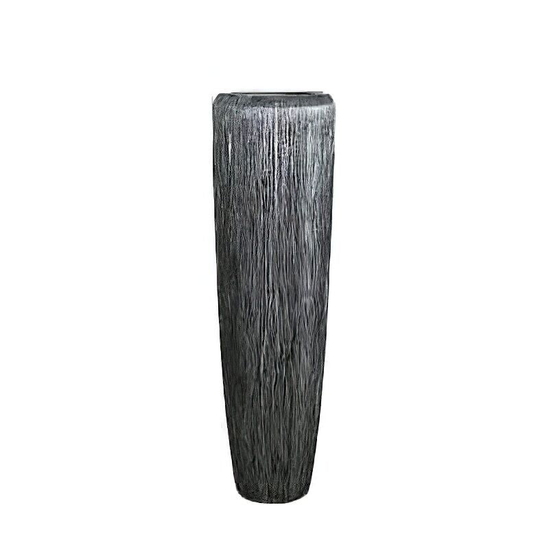  XXL Pflanzvase Aus Polystone - Indoor - Silber - Mit Einsatz - Awate