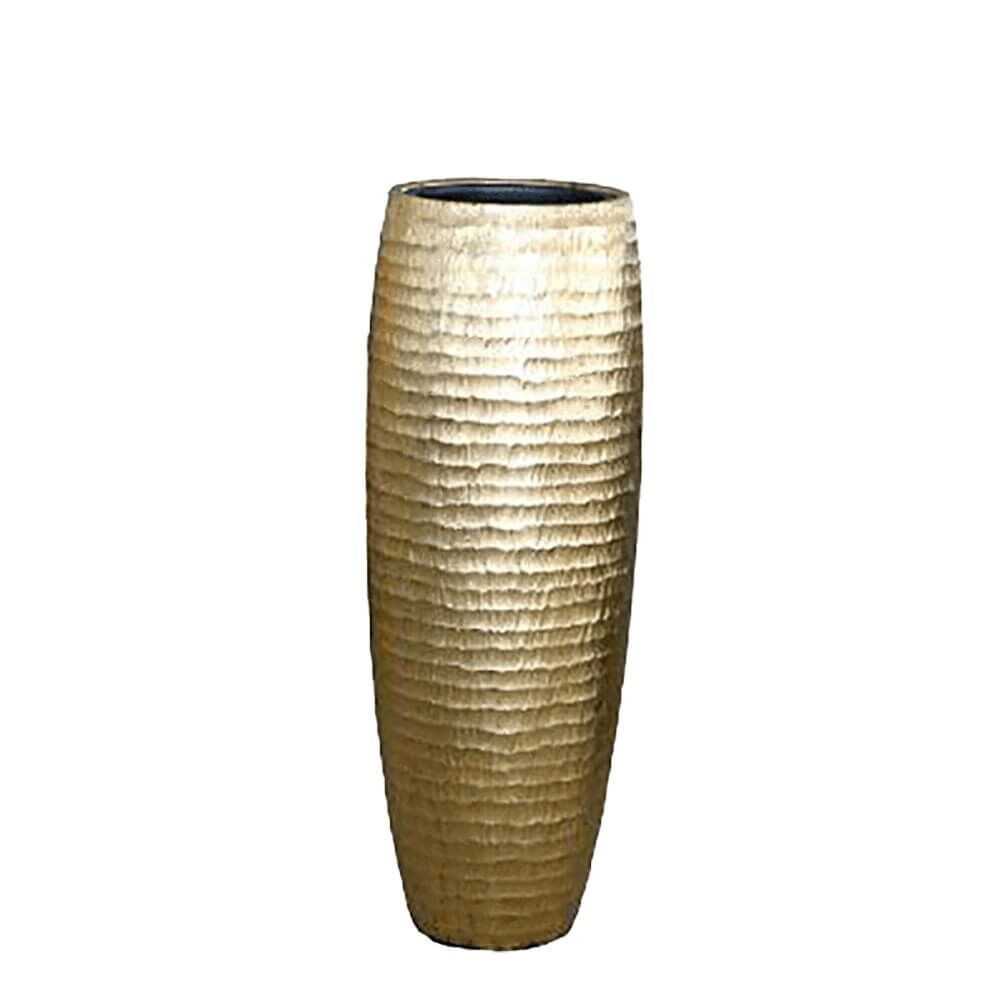  XXL Pflanzvase Für Drinnen Mit Einsatz - Polystone - Gold - Younes