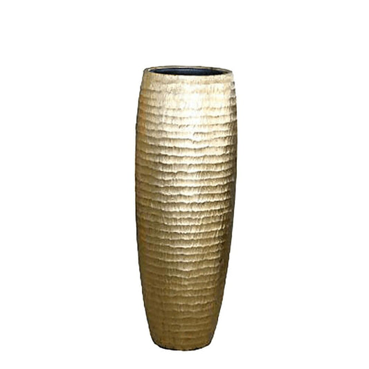  XXL Pflanzvase Für Drinnen Mit Einsatz - Polystone - Gold - Younes