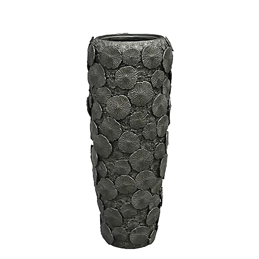  XXL Vase Mit Einsatz - Polystone - Grau - Indoor - Rund - Semere