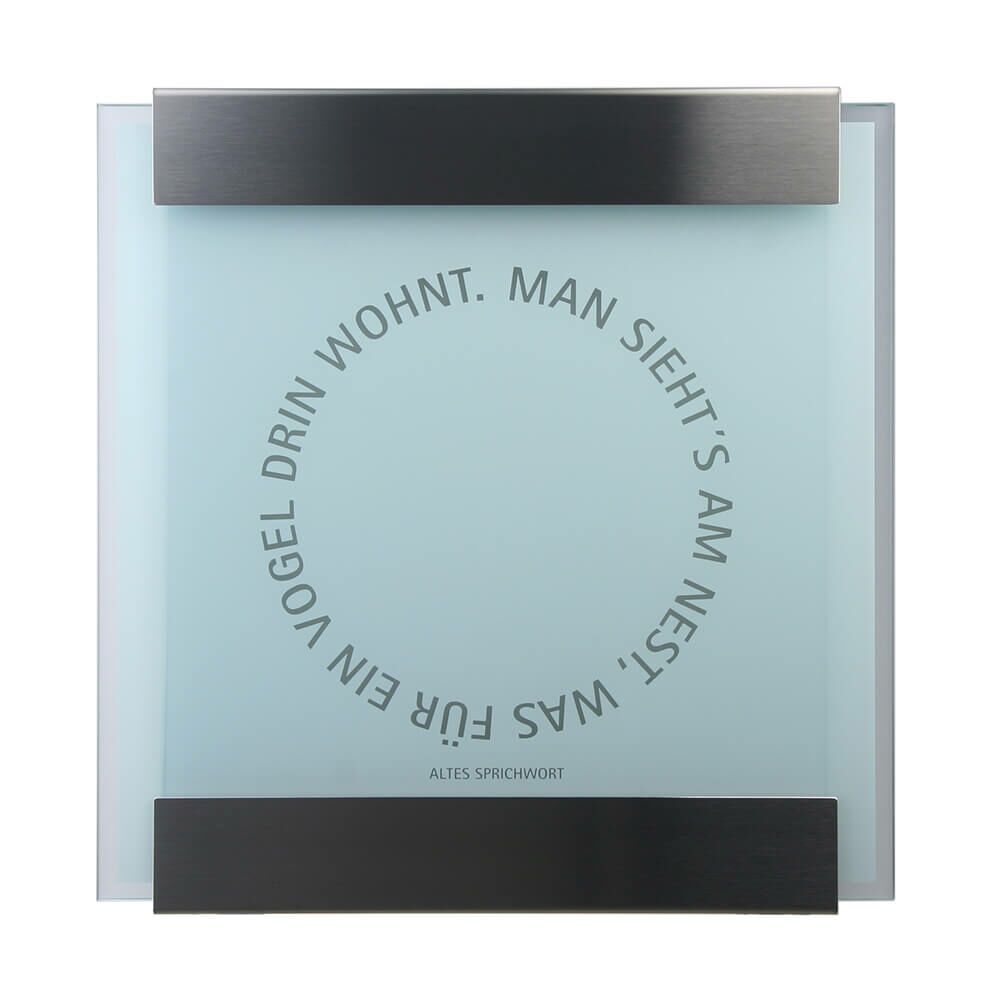  Zaunbriefkasten Modern Mit Spruch - Edelstahl & Glas - Hebe