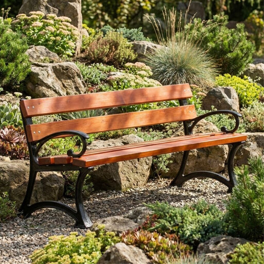  Zeitlose Parkbank Aus Holz Und Gusseisen Mit Lehnen - Silla