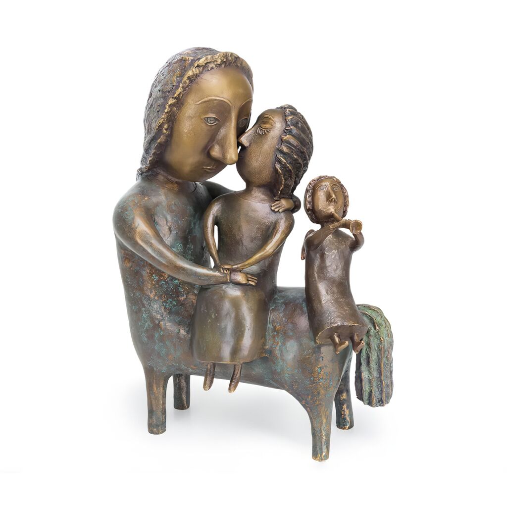  Zentaur Mit Mädchen Und Engel - Limitierte Bronzefigur - Centaur