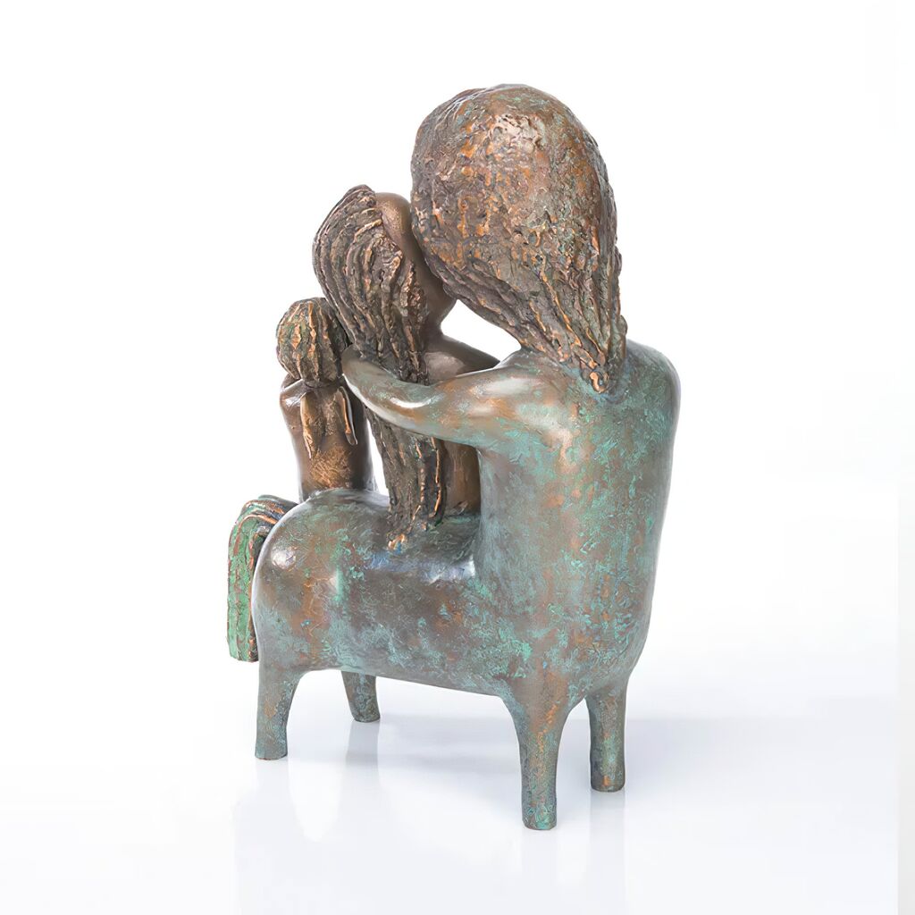  Zentaur Mit Mädchen Und Engel - Limitierte Bronzefigur - Centaur