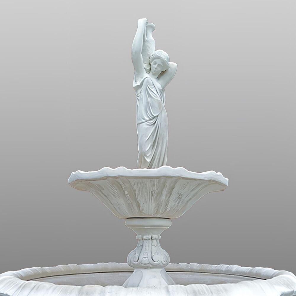  Zweistufiger Kaskadenbrunnen Mit Brunnenfigur - Mädchen Trägt Wasserkrug - Margerita