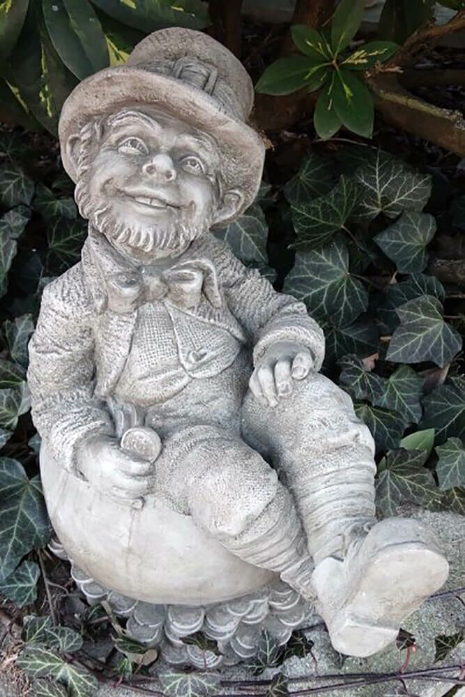  Zwerg Sitzt Auf Geldsack - Steingussfigur - Patrick
